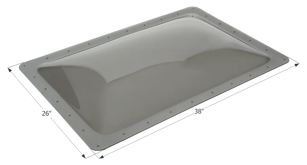 12113 – ICON Skylight, 4 Inch High Bubble Type Dome Rectangular For 34 Inch Length x 22 Inch Width Opening 38 Inch Le...
